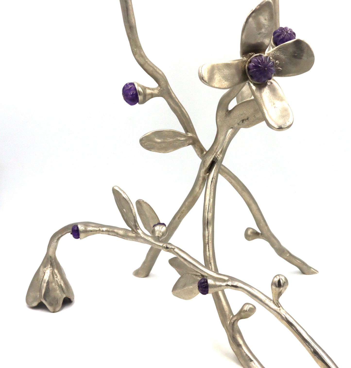 Micheal Aram Fantasy amethyst bloom Candle holder candelabra snuffer