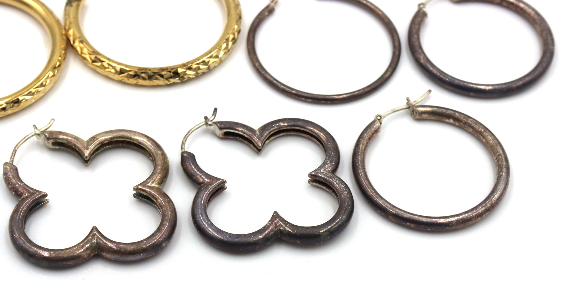 3 Pairs of 925 sterling silver hoop earrings