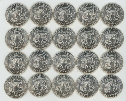 1964 Kennedy Halves Fresh Choice to Gem BU roll of 20 Silver Coin