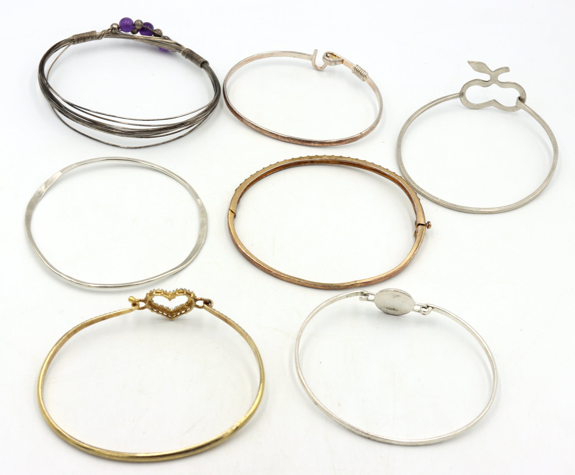 Group lot of Vintage 925 sterling silver bangles