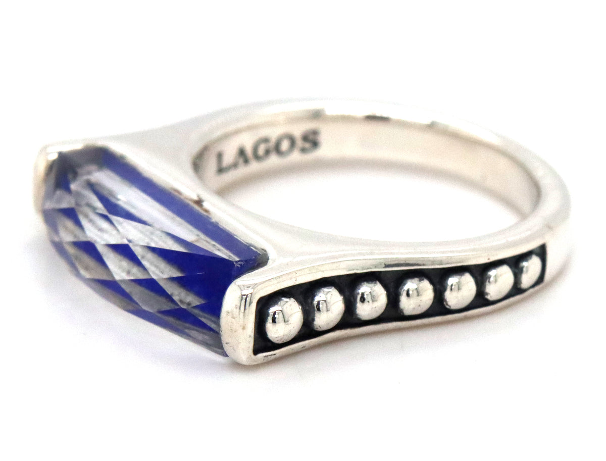 Lagos doublet ring in sterling silver