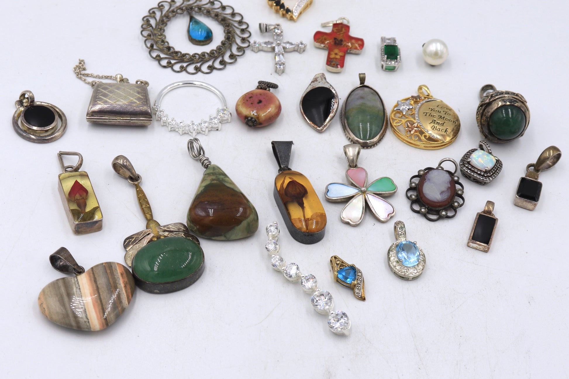 Group lot of Vintage 925 sterling silver Pendants