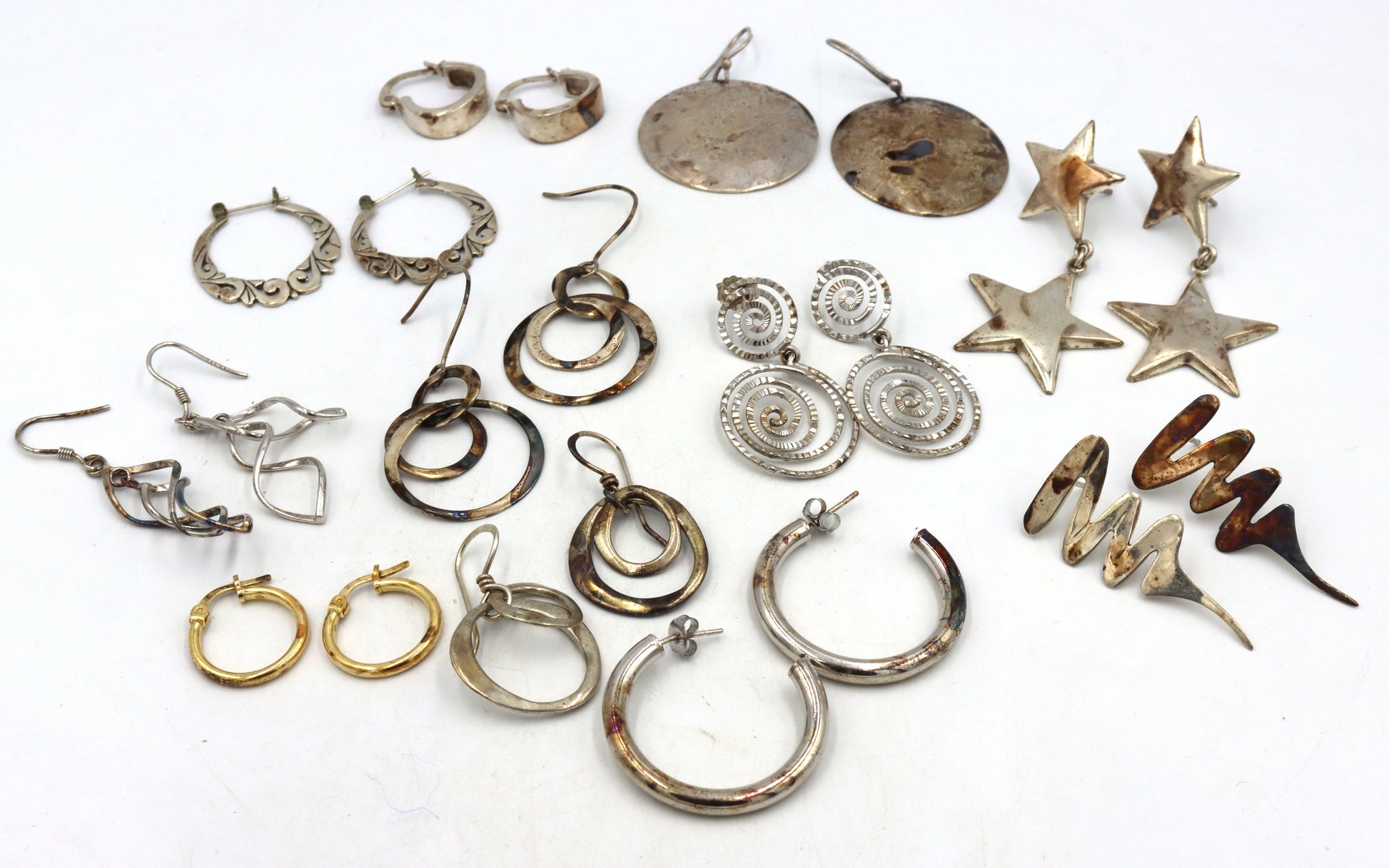 Group lot of Vintage 925 sterling silver earrings