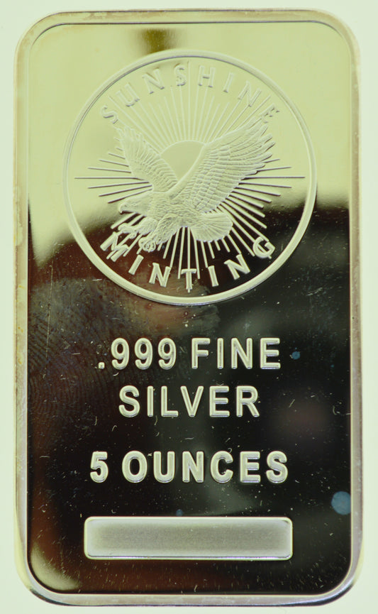 Sunshine Minting 5 oz. 999 Fine Silver Bar