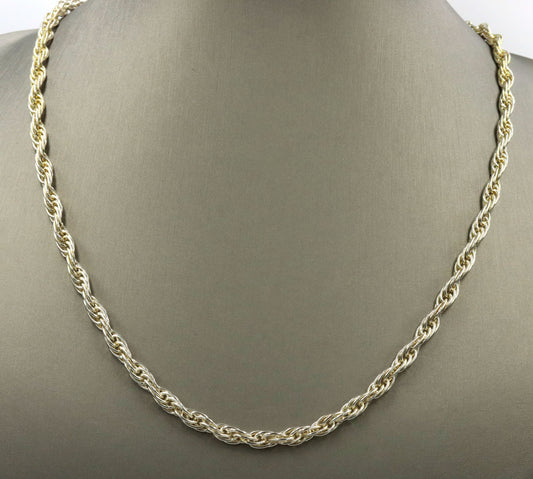 Italian 925 sterling silver rope chain necklace