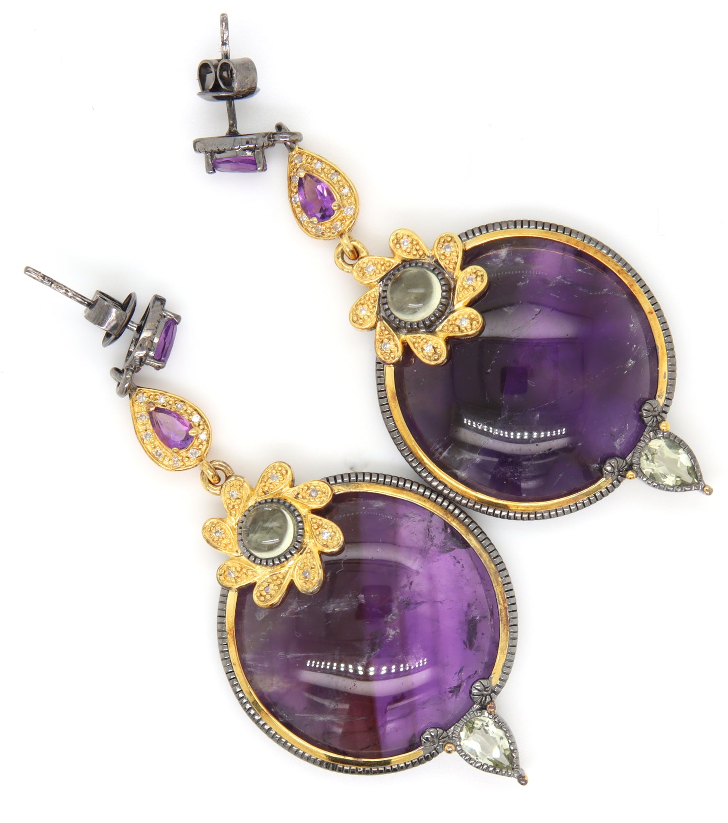 Carlo Viani 925 sterling silver Amethyst dangle earrings