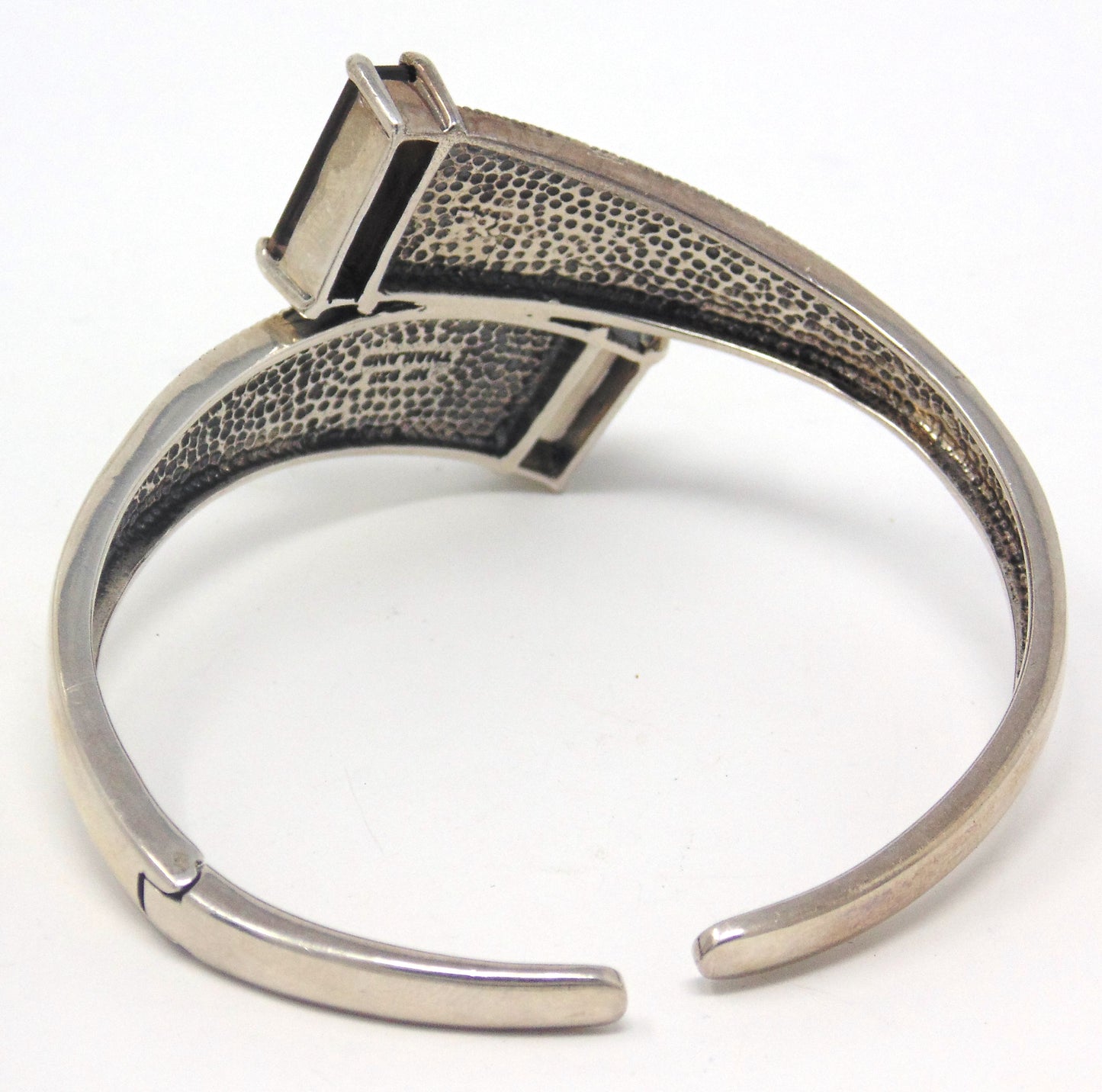 Marcasite and Smokey Quartz Sterling Silver Bangle