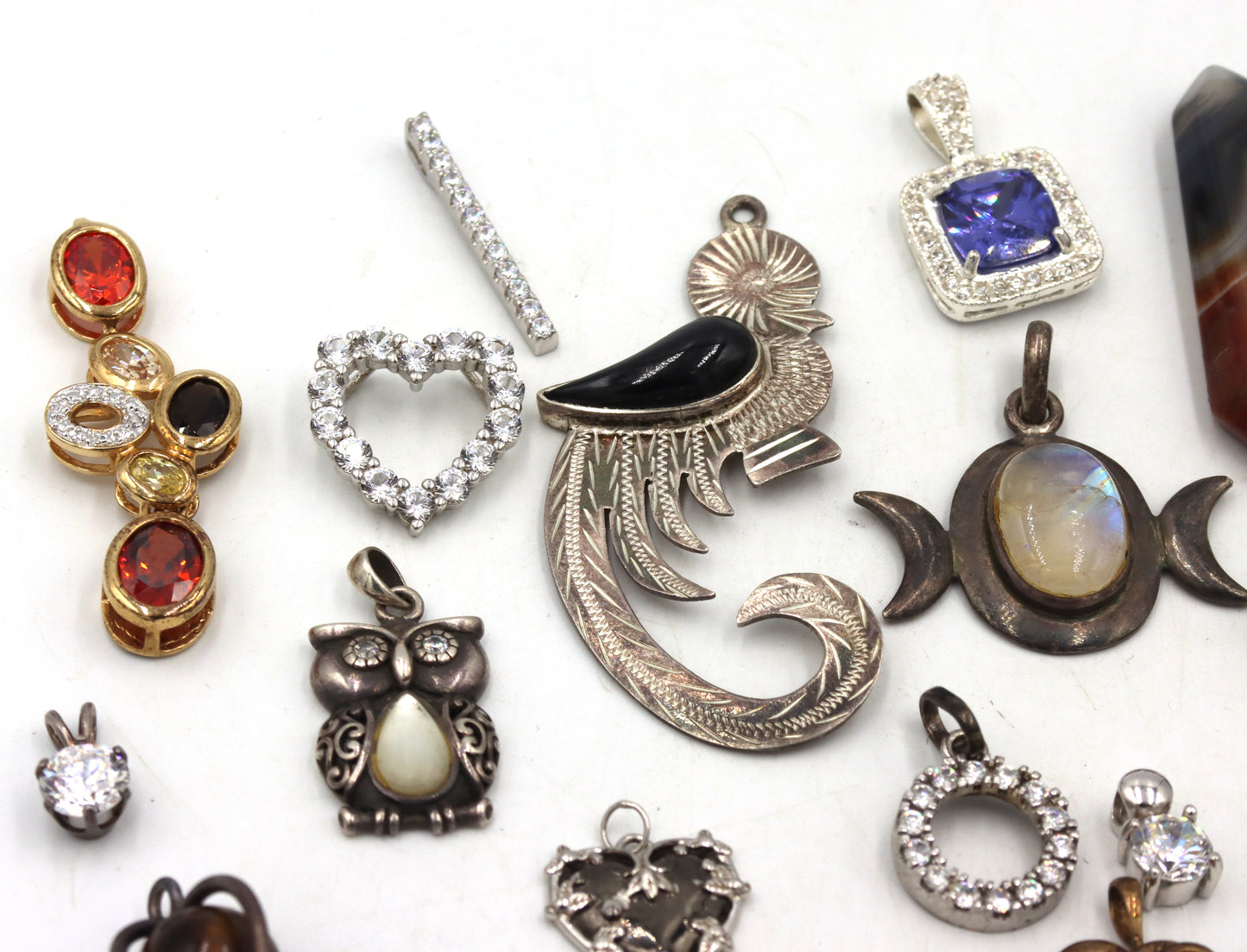 Group lot of Vintage 925 sterling silver pendants