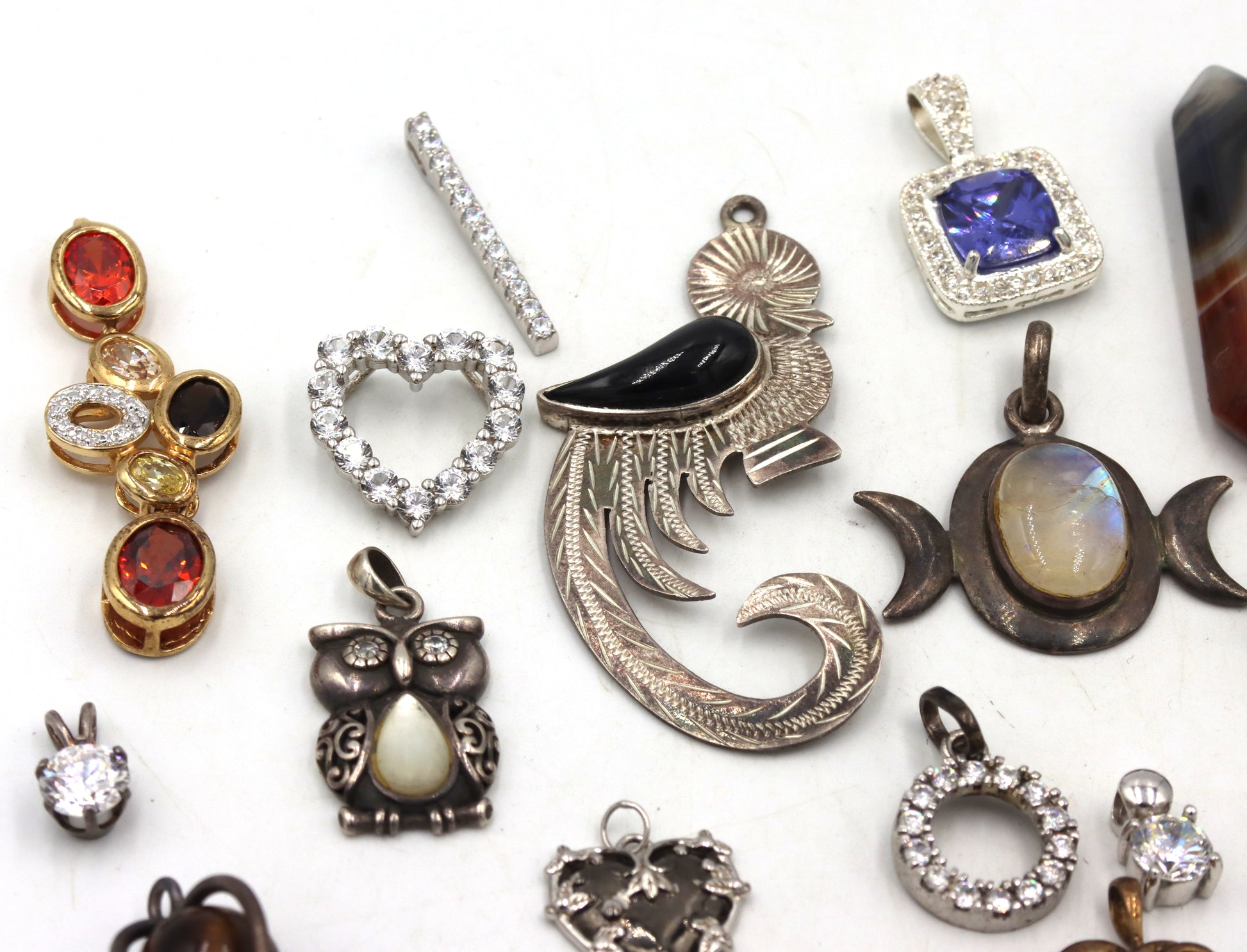 Group lot of Vintage 925 sterling silver pendants