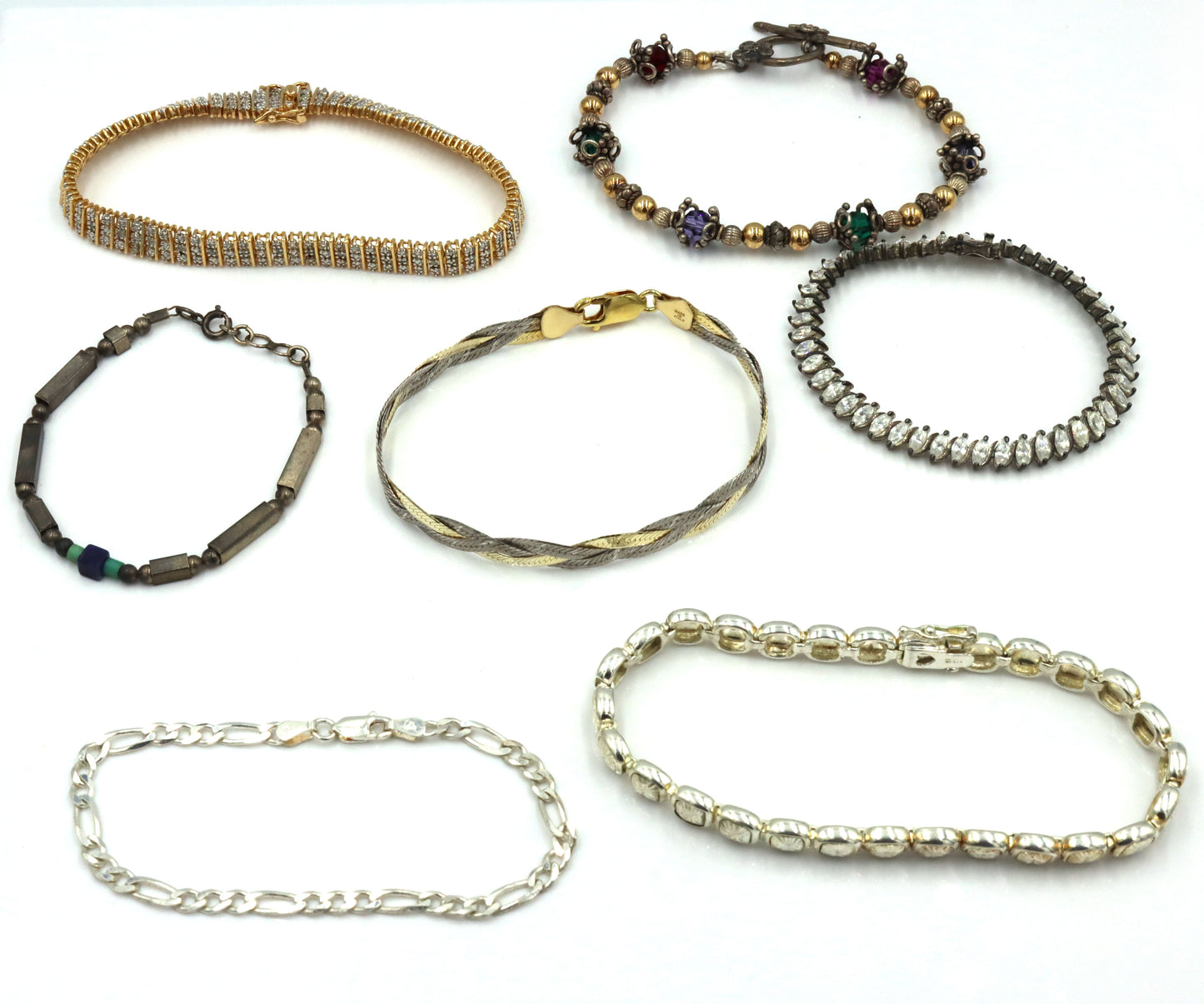 Vintage 925 sterling silver group lot of 8 bracelets