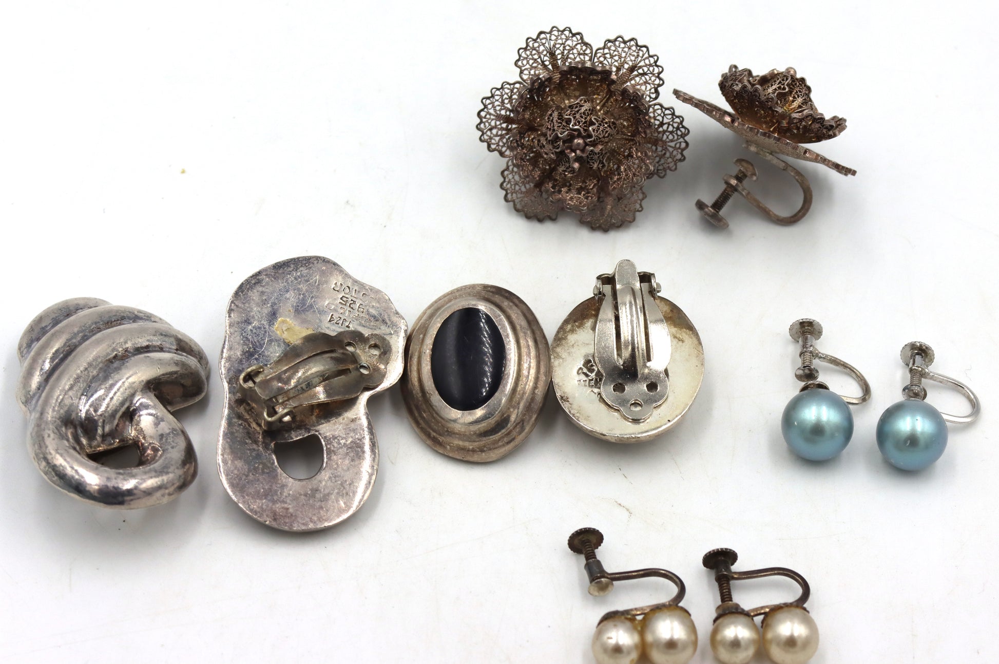 Group lot of Vintage 925 sterling silver earrings