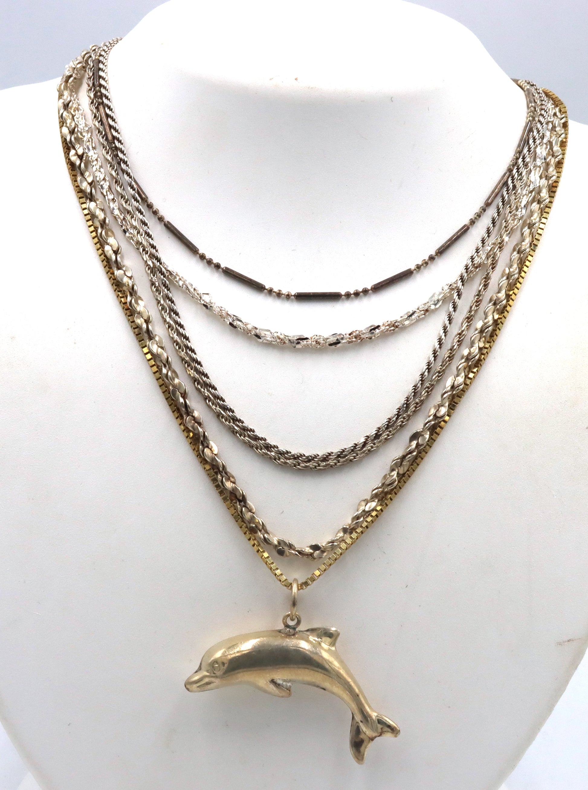 Group lot of 6 vintage 925 sterling silver necklaces