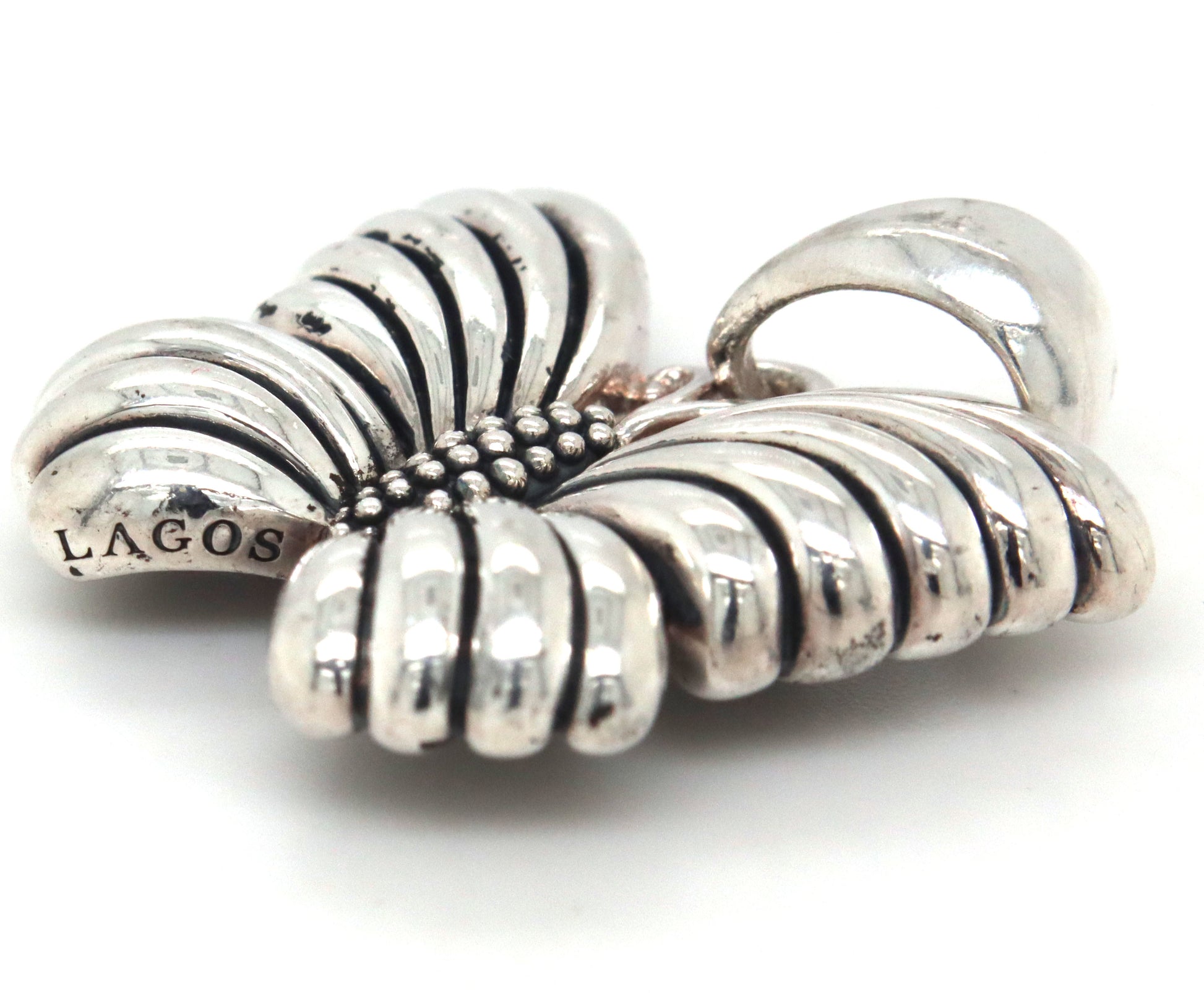 925 Sterling silver Lagos Caviar butterfly pendant
