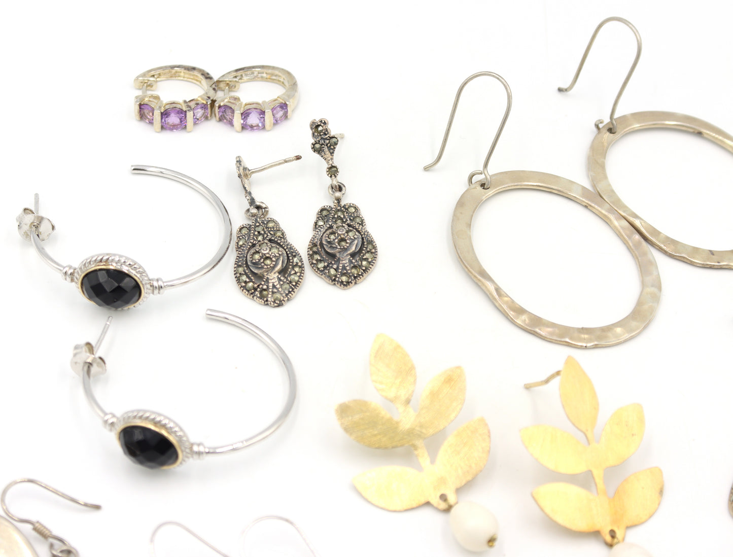 Group lot of Vintage 925 sterling silver earrings