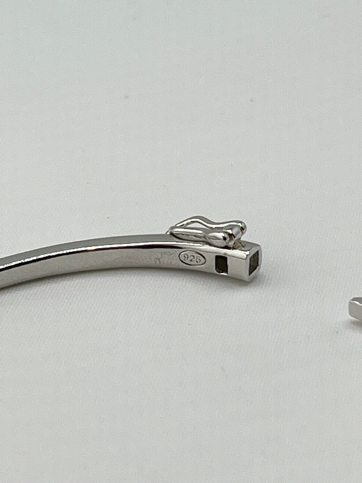 925 Sterling Silver Cubic Zirconia And Blue Stone By The Yard Bangle