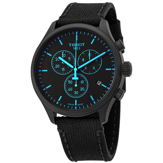 Tissot Chrono XL Swiss Quartz Chronograph Men’s Watch – Black Dial & Nylon Strap (45mm)