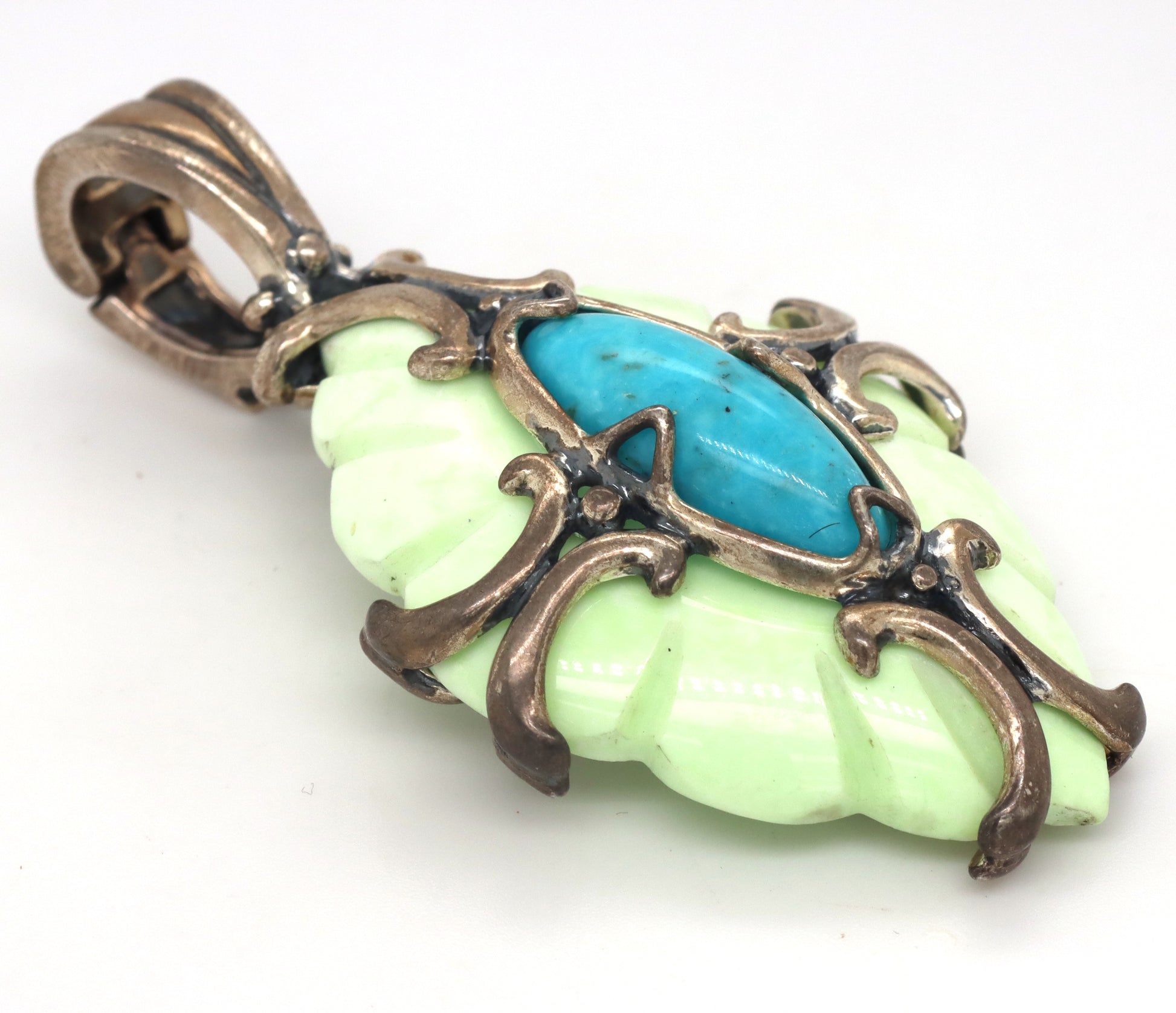 Carolyn Pollack signed 925 sterling silver agate pendant