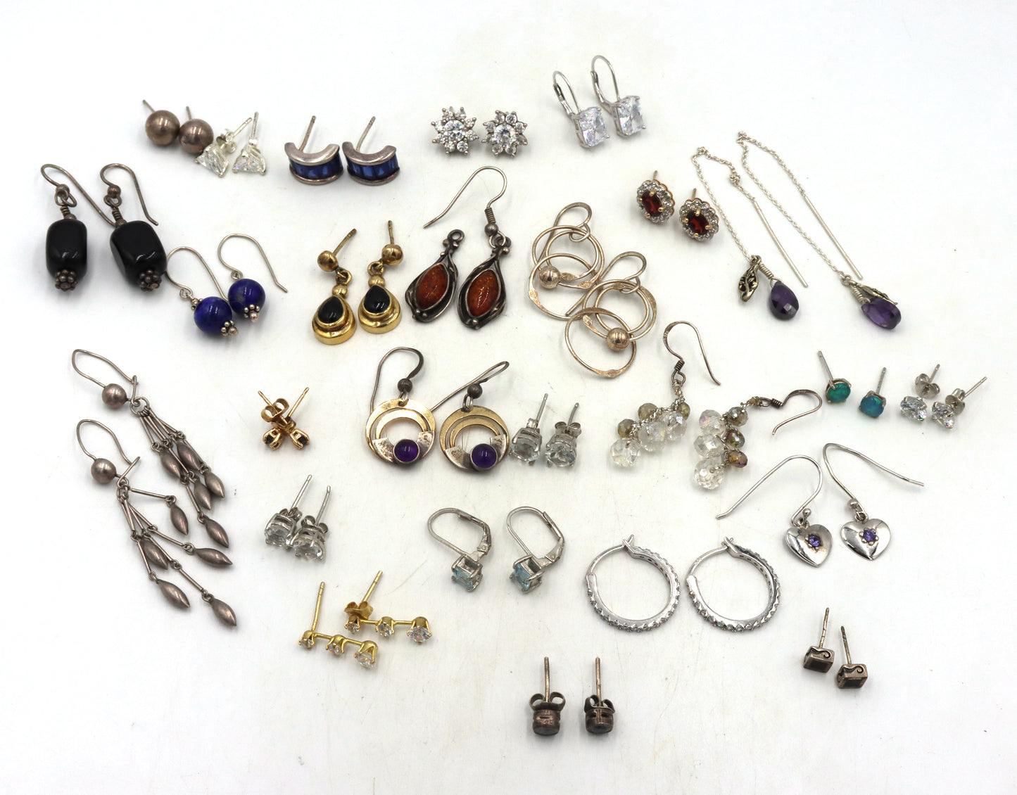 Group lot of vintage 925 sterling silver earrings