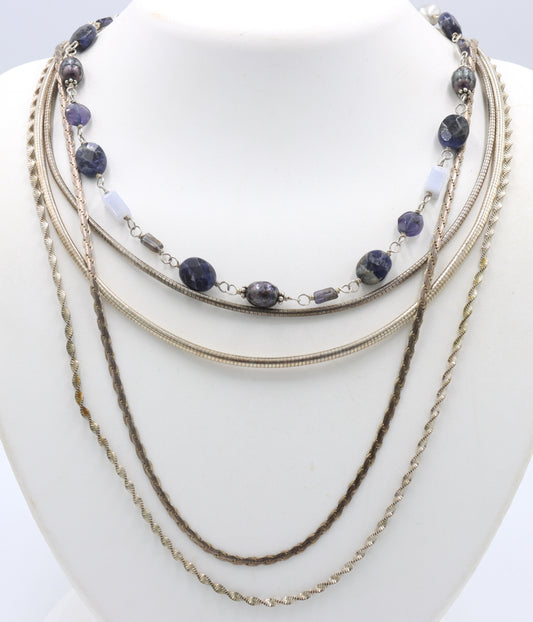 Group lot of  Vintage 925 sterling silver necklaces
