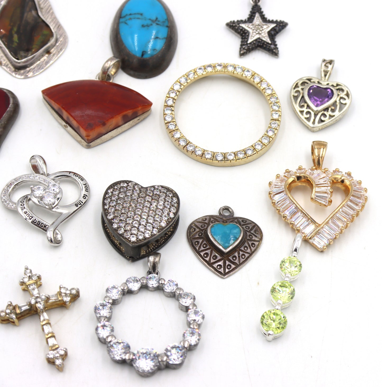 Group lot of Vintage 925 sterling silver pendants