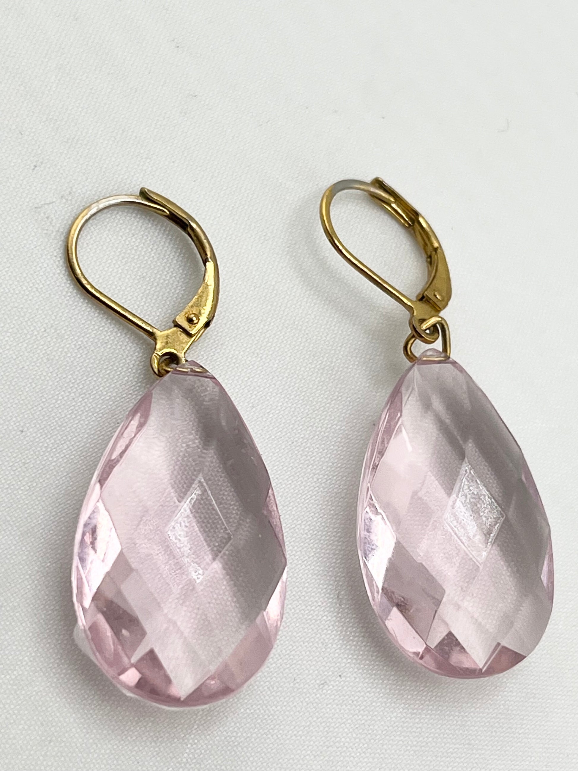Two Pair Of  Joan Rivers Pink Crystal Drop Earrings