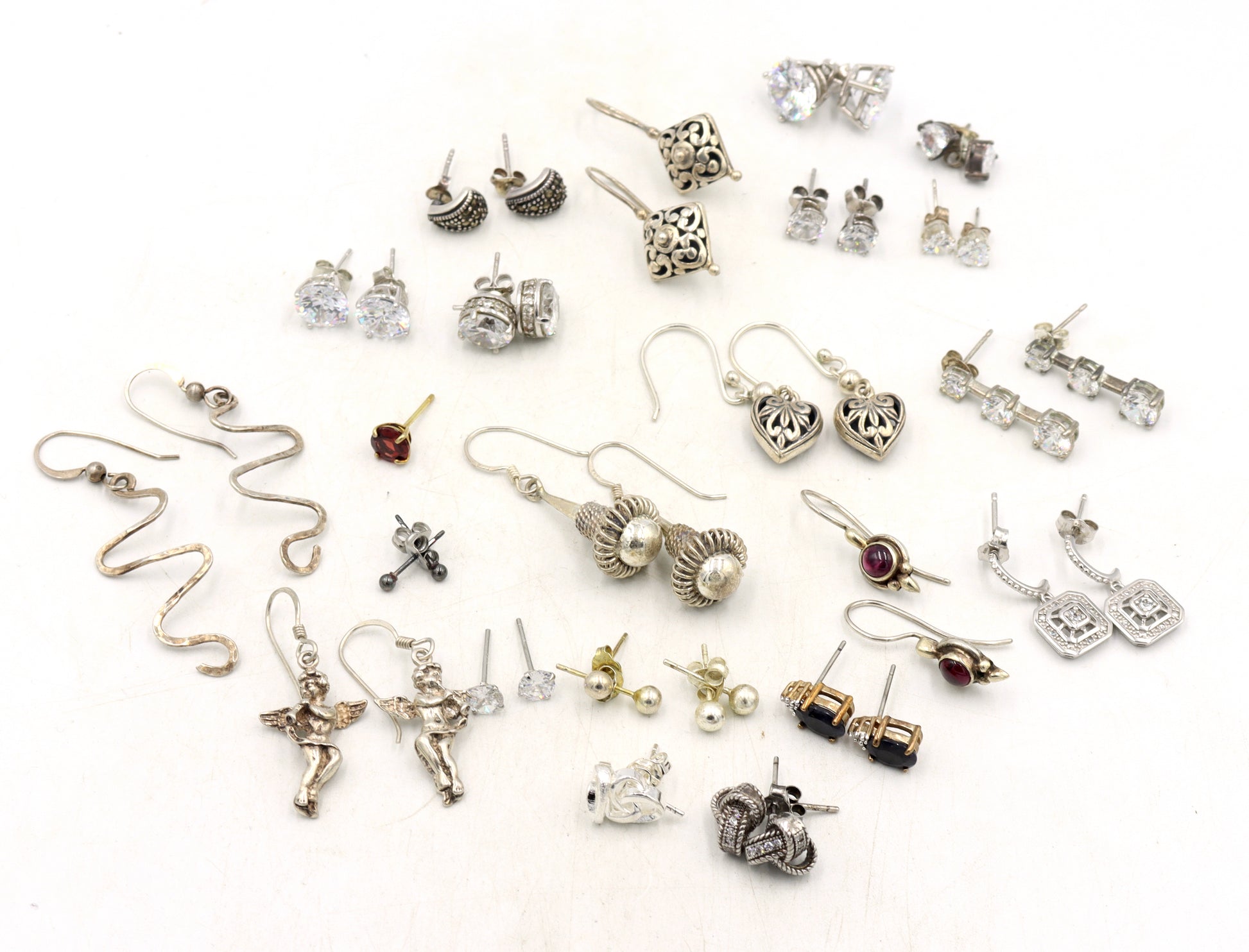 Group lot of Vintage 925 sterling silver earrings
