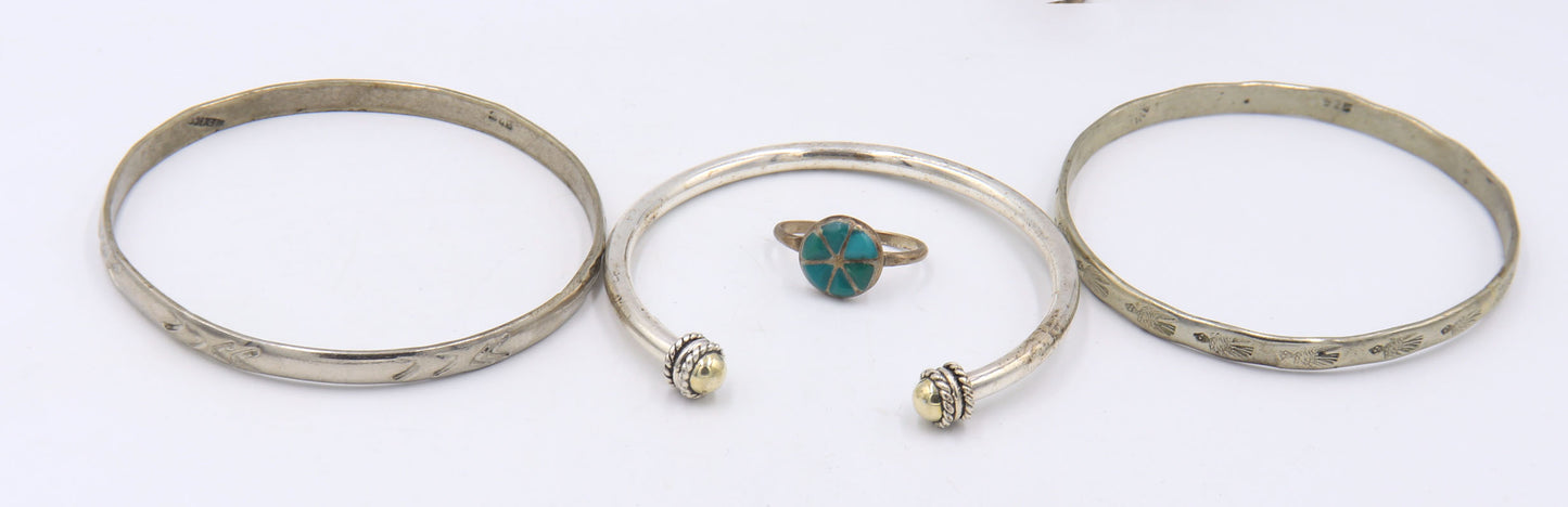 Big group lot of vintage 925 sterling silver jewelry