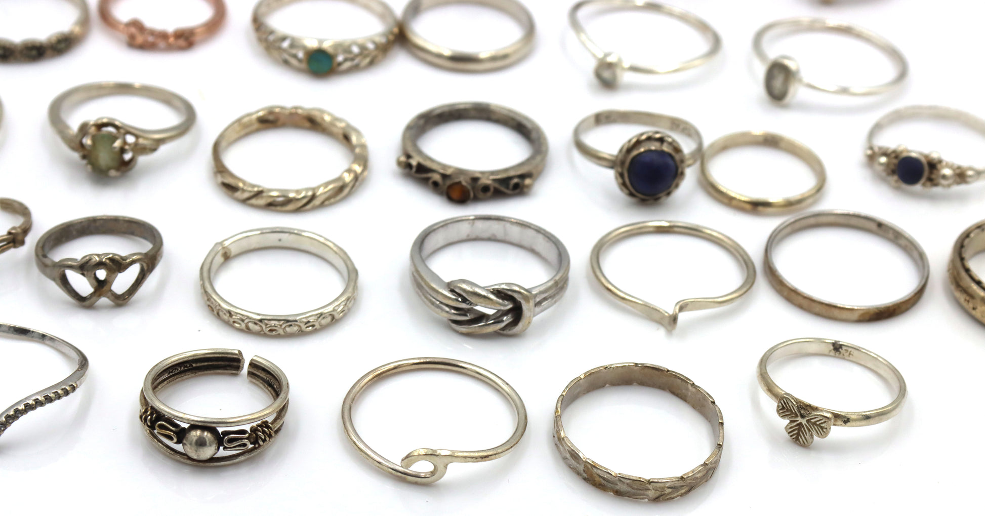 Group lot of Vintage 925 sterling silver rings