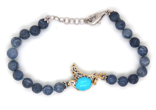 Michael valitutti 925 Sterling Silver Turquoise Bead Bracelet