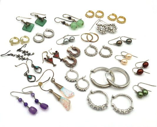 Group lot of Vintage 925 sterling silver earrings