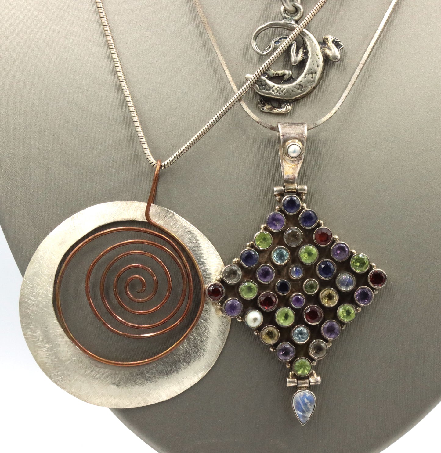 Vintage 925 sterling silver group lot of 4 necklaces