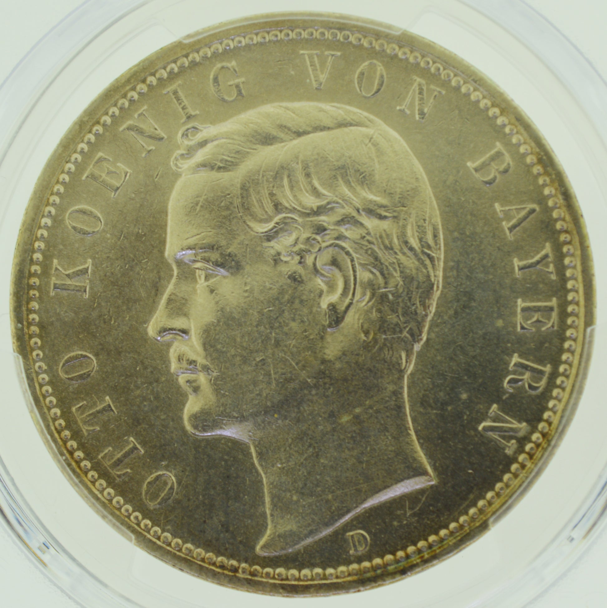 1913-D Munich Bavaria Germany 5 Mark PCGS AU58