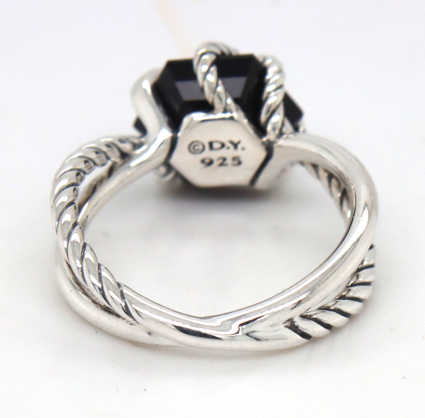 David Yurman black onyx and diamond wrap ring