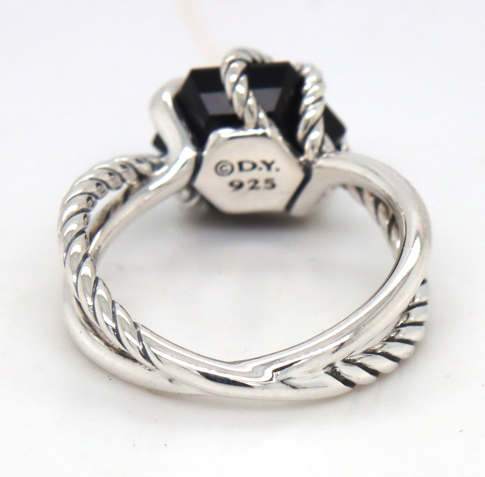 David Yurman black onyx and diamond wrap ring