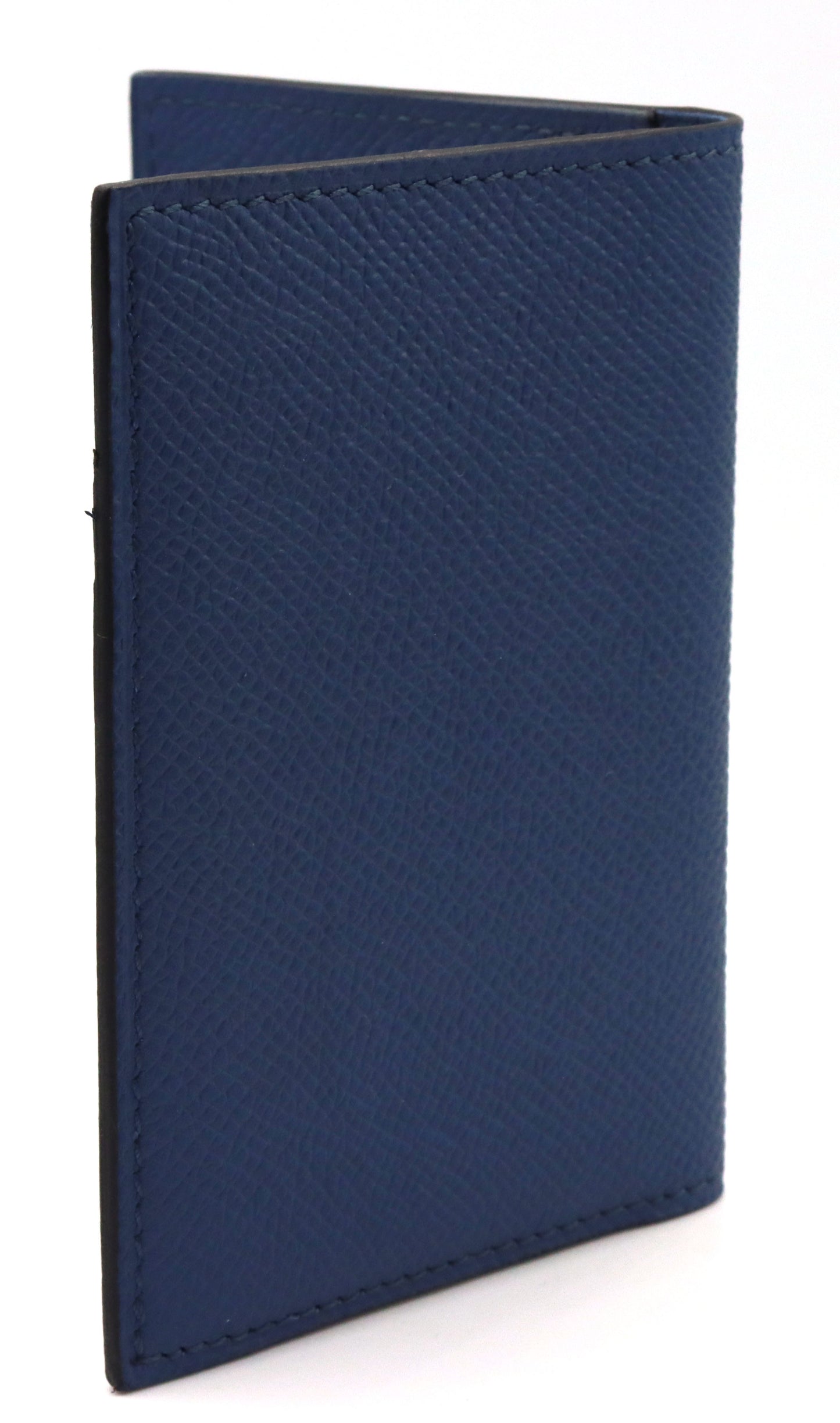 Hermes blue leather compact car holder wallet