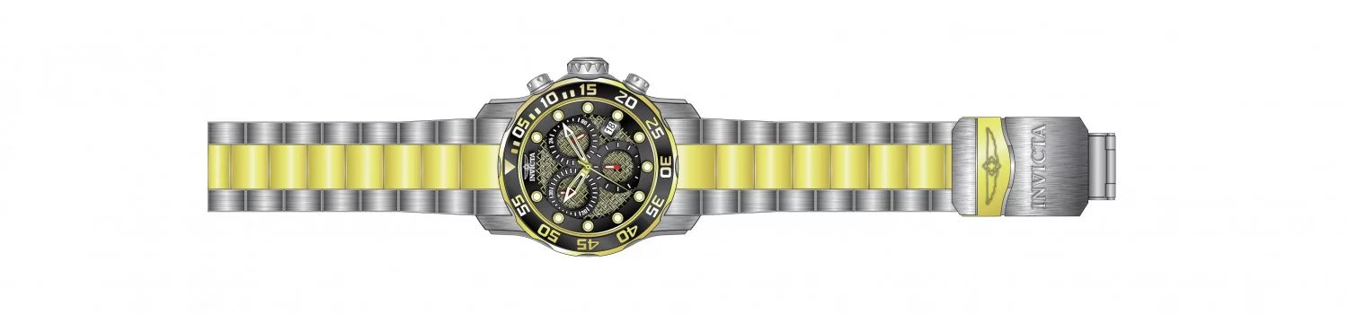 Invicta Men's Pro Diver Quartz 3 Hand Black, Gold Dial Watch