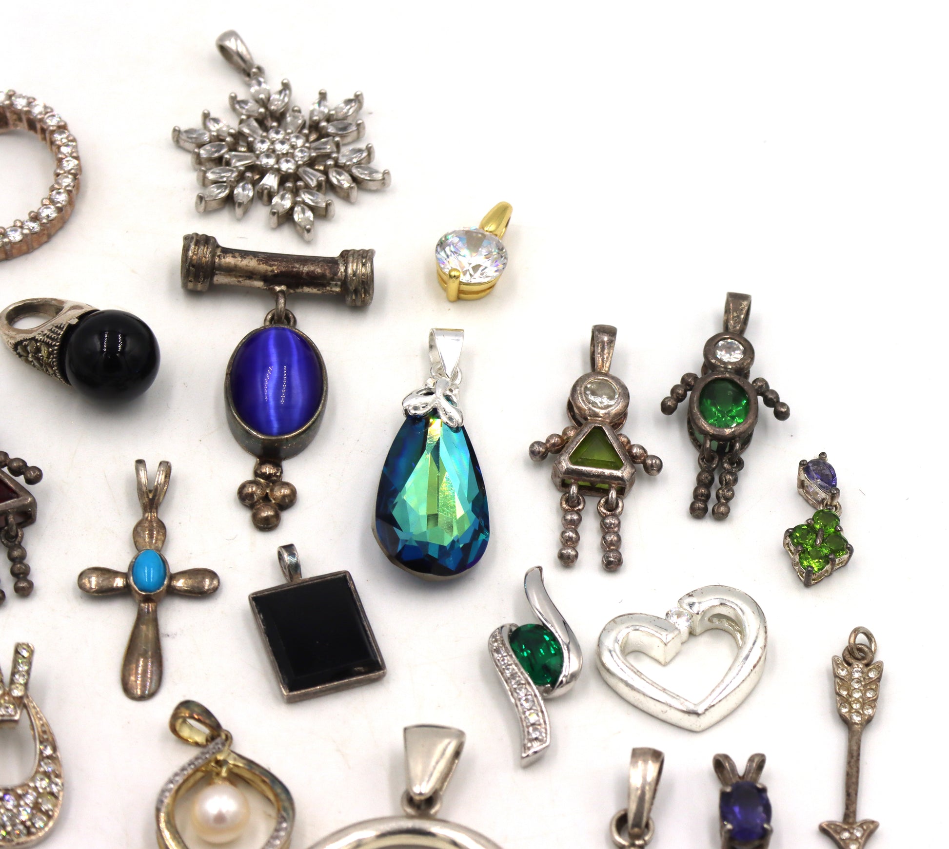 Group lot of Vintage 925 sterling silver pendants
