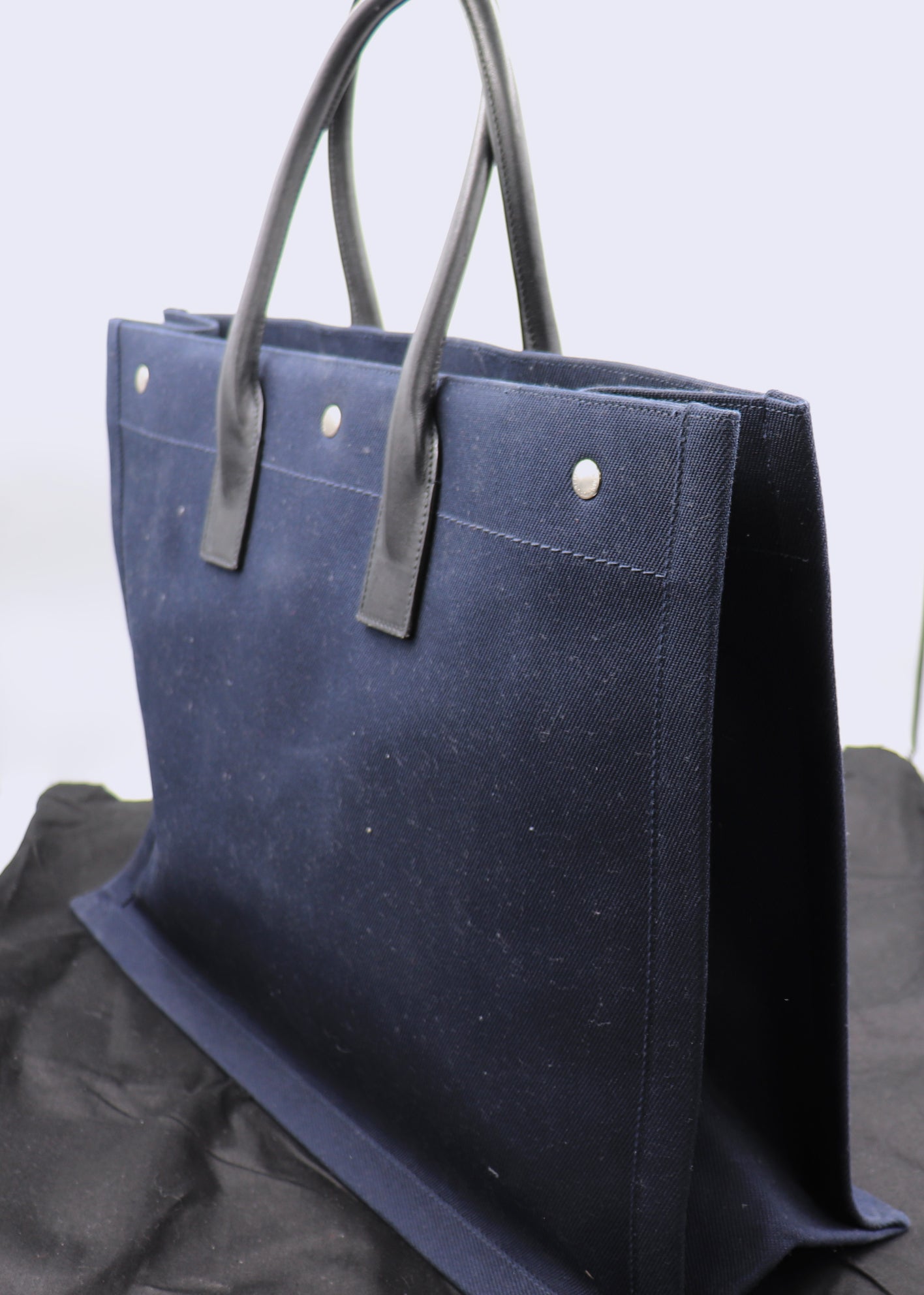 Rive Gauche Tote Bag in Linen and Leather