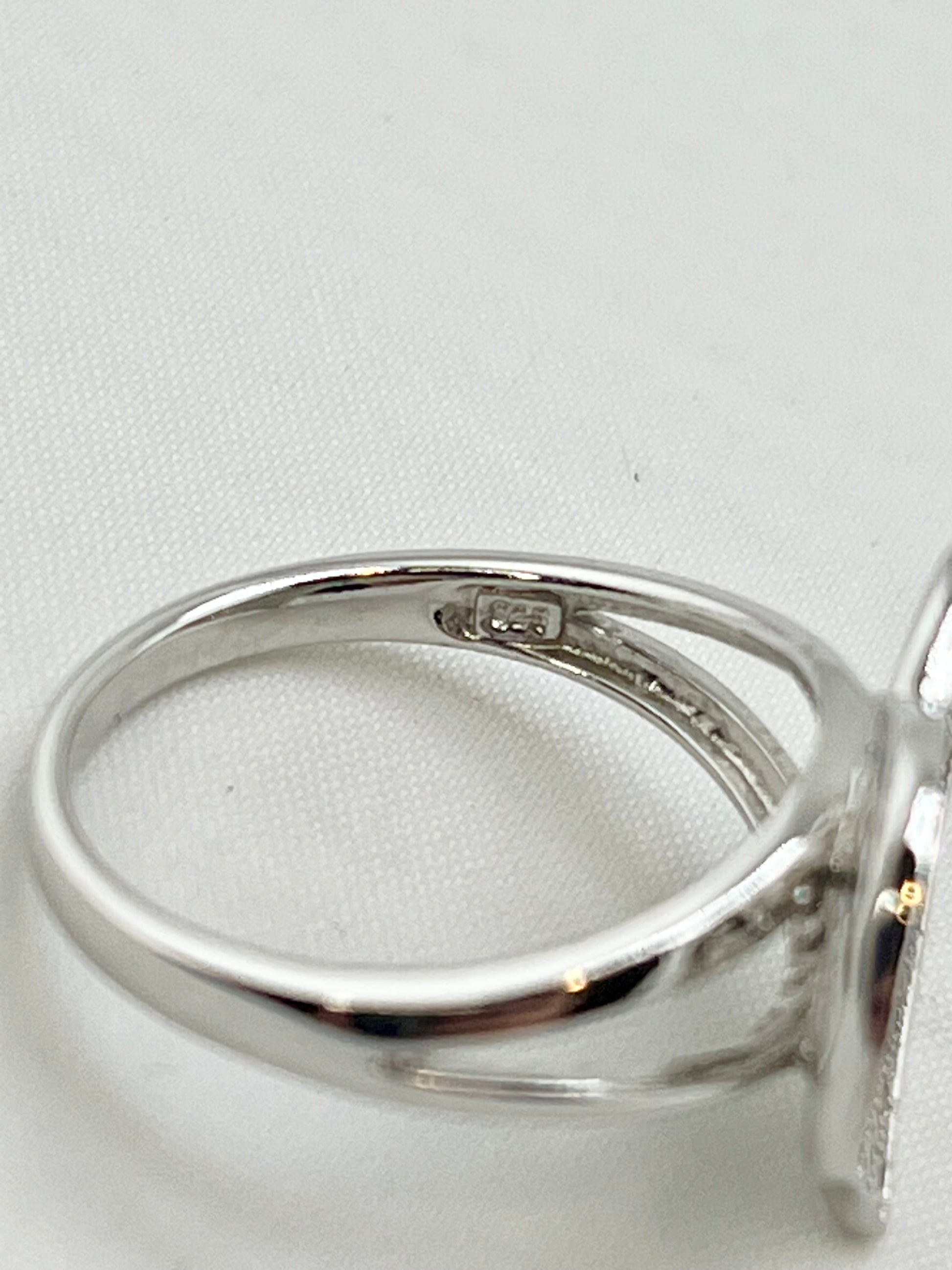 925 Sterling Silver Full Pave Crystal Heart Ring
