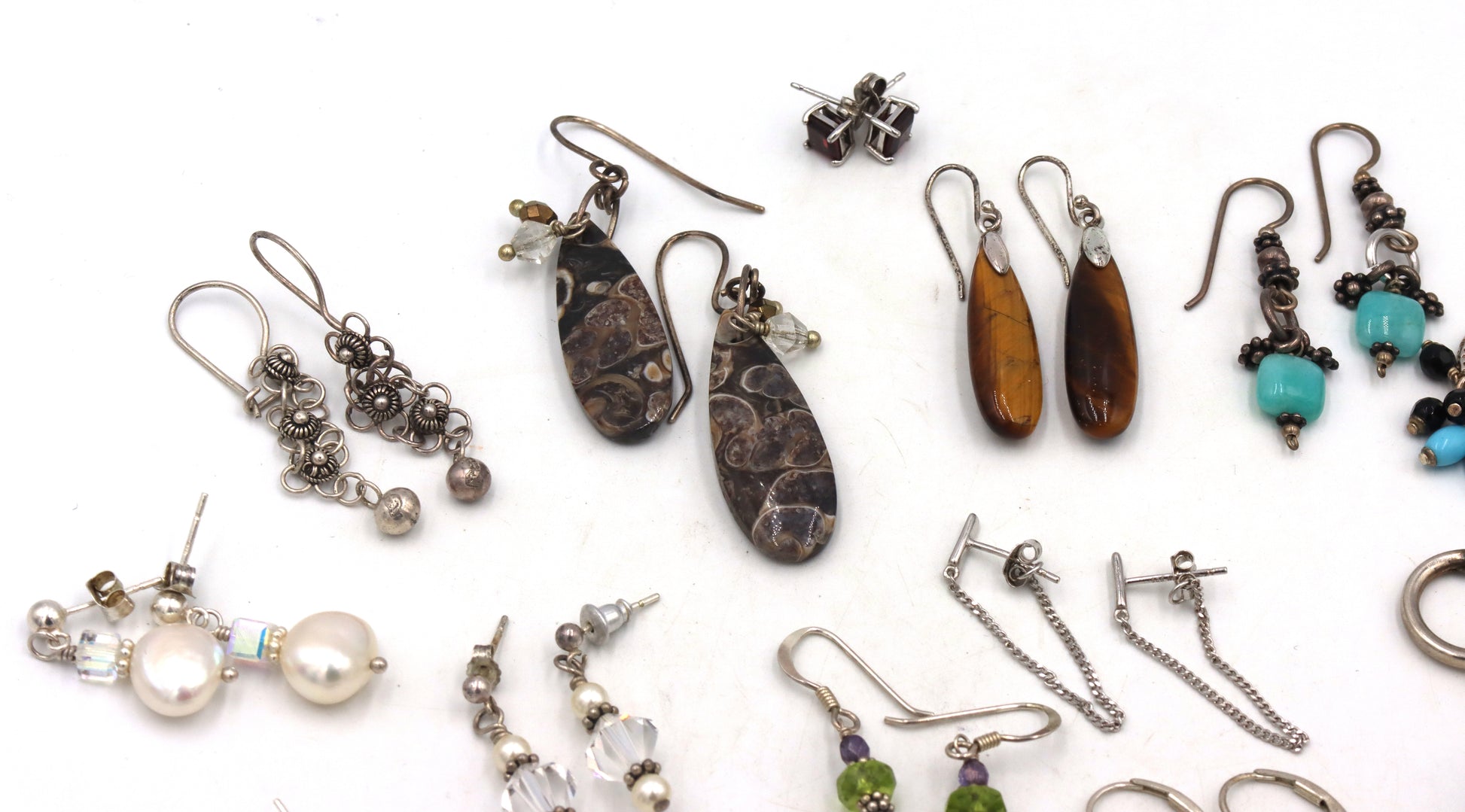 Group lot of 925 sterling silver earrings