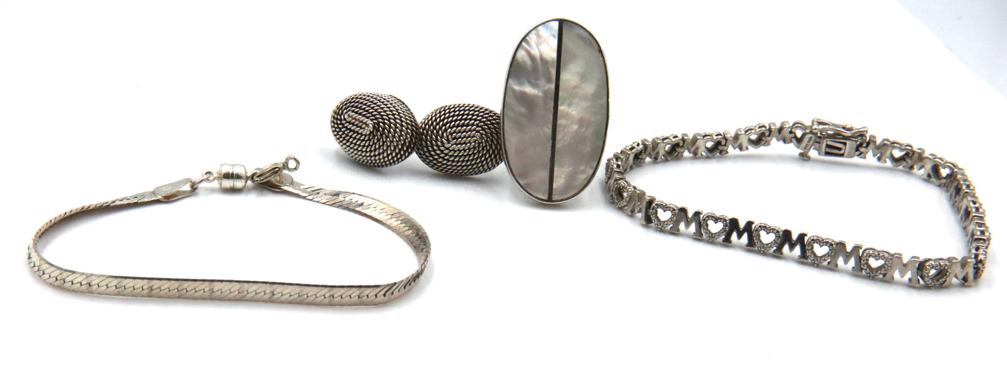 Group lot of Vintage 925 sterling silver mixed jewelry